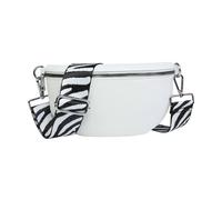 Kitise Half Moon Sling Crossbody Bag With Canvas Strap In White White