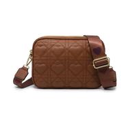 Kitise Heart Shape Quilted Crossbody Camera Bag With Large Strap In Brown Brown