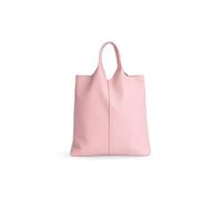 Kitise Italian Genuine Leather Large Capacity Soft Slouchy Hobo Tote Bag Shoulder Handbag Minimalist Top Handle Carryall Everyday Work Bag (Pink)