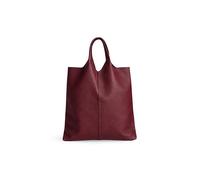 Kitise Italian Genuine Leather Large Capacity Soft Slouchy Hobo Tote Bag Shoulder Handbag Minimalist Top Handle Carryall Everyday Work Bag (Wine)