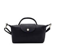 Kitise Italian Genuine Leather Mini Top Handle Crossbody Bag With Detachable Strap In Black Black One Size
