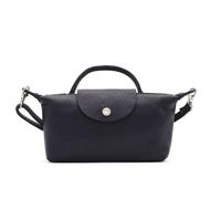 Kitise Italian Genuine Leather Mini Top Handle Crossbody Bag With Detachable Strap In Navy Navy