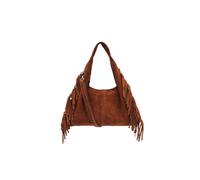 Kitise Italian Genuine Suede Side Fringe Crossbody Small Shoulder Bag In Brown Brown
