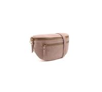Kitise Italian Genuine Suede Sling Crossbody Bag With Front Pockets In Pink Pink