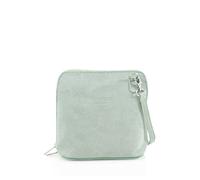 Kitise Ladies Genuine Italian Suede Leather Small Zip Around Shoulder Handbag Crossbody Bag For Women-MINT