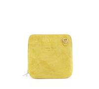 Kitise Ladies Genuine Italian Suede Leather Small Zip Around Shoulder Handbag Crossbody Bag For Women-YELLOW