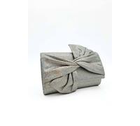 Kitise Large Bow Shiny Evening Clutch Bag With Chain Strap In Metallics Metallics