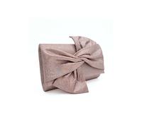 Kitise Large Bow Shiny Evening Clutch Bag With Chain Strap In Pink Pink
