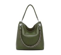 Kitise Large Braided Shoulder Bag With Crossbody Pouch In Dark Green Dark Green