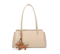 Kitise Large Dual Handle Sleek Shoulder Tote Bag With Dog Charm In Beige Beige