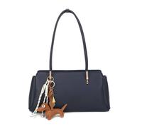 Kitise Large Dual Handle Sleek Shoulder Tote Bag With Dog Charm In Navy Navy