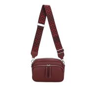 Kitise Large Front Zip Small Camera Crossbody Bag Wide Canvas Strap In Wine Wine One Size