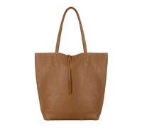 Kitise Large Genuine Italian Soft Leather Tie Closure Tote Bag In Brown Brown