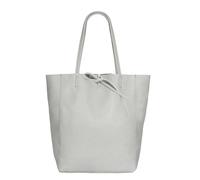 Kitise Large Genuine Italian Soft Leather Tie Closure Tote Bag In Dark Grey Dark Grey One Size