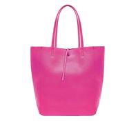 Kitise Large Genuine Italian Soft Leather Tie Closure Tote Bag In Fuchsia Fuchsia
