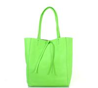 Kitise Large Genuine Italian Soft Leather Tie Closure Tote Bag In Light Green Light Green One Size