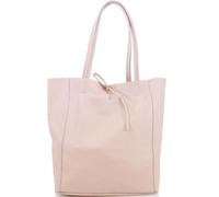 Kitise Large Genuine Italian Soft Leather Tie Closure Tote Bag In Light Pink Light Pink One Size