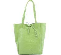 Kitise Large Genuine Italian Soft Leather Tie Closure Tote Bag In Lime Lime