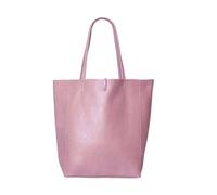 Kitise Large Genuine Italian Soft Leather Tie Closure Tote Bag In Pink Pink One Size