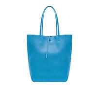 Kitise Large Genuine Italian Soft Leather Tie Closure Tote Bag In Turquoise Turquoise One Size