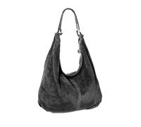 Kitise Large Slouch Italian Suede Suede Hobo Tote Shoulder Bag In Dark Grey Dark Grey One Size