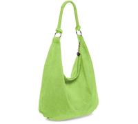 Kitise Large Slouch Italian Suede Suede Hobo Tote Shoulder Bag In Lime Lime
