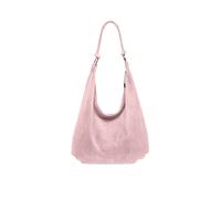 Kitise Large Slouch Italian Suede Suede Hobo Tote Shoulder Bag In Pink Pink