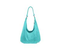 Kitise Large Slouch Italian Suede Suede Hobo Tote Shoulder Bag In Turquoise Turquoise One Size