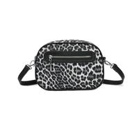 Kitise Leopard/cow Print Front Zipper Pocket Spacious Crossbody Camera Bag With Detachable Strap In Black Black One Size
