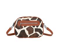 Kitise Leopard/cow Print Front Zipper Pocket Spacious Crossbody Camera Bag With Detachable Strap In Brown Brown