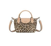 Kitise Leopard Print Mini Crossbody Bag Snap Zipper Closure - ALMOND