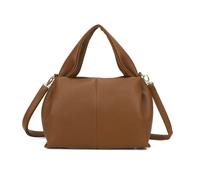 Kitise Lightweight Pebble Grain Satchel Crossbody Shoulder Bag - BROWN