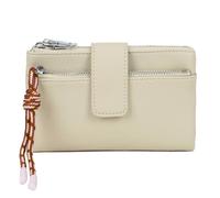 Kitise Lightweight Pu Leather Bifold Wallet Zipper Pockets Snap Closure In Beige Beige