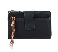 Kitise Lightweight Pu Leather Bifold Wallet Zipper Pockets Snap Closure In Black Black