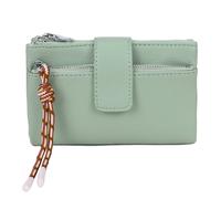 Kitise Lightweight Pu Leather Bifold Wallet Zipper Pockets Snap Closure In Green Green