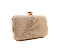 Kitise Luxury Pleated Style Clutch Evening Bag - GOLD