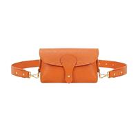 Kitise Magnetic Flap Closure Genuine Italian Leather Crossbody Bag In Orange Orange