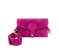 Kitise Magnetic Flap Closure Genuine Suede Leather Crossbody Bag In Fuchsia Fuchsia