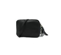 Kitise Mini Tassel Italian Genuine Leather Purse Crossbody Bag With Tassel - BLACK