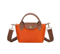 Kitise Mini Top Handle Nylon Crossbody Shoulder Grab Bag In Orange Orange