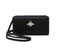 Kitise Multi Compartments Bee Detail Wallet Bag Crossbody Handbag In Black Black