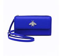 Kitise Multi Compartments Bee Detail Wallet Bag Crossbody Handbag In Blue Blue