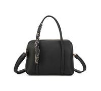 Kitise Multi Compartments Top Handle Scarf Detail Work Tote Handbag In Black Black
