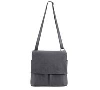 Kitise Multi-Pocket Genuine Italian Leather Slim Messenger Crossbody Bag In Dark Grey Dark Grey