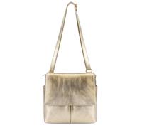 Kitise Multi-Pocket Genuine Italian Leather Slim Messenger Crossbody Bag In Gold Gold