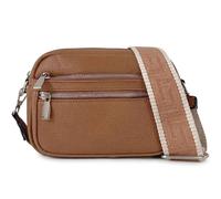 Kitise Multi Pockets Double Compartments Canvas Strap Crossbody Bag In Brown Brown