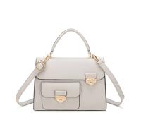 Kitise Multi-Pockets Pu Leather Work Shoulder Bag In Grey Grey One Size