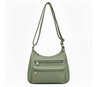 Kitise Multi Zipper Compartments Multi Pockets Crossbody Bag In Green Green