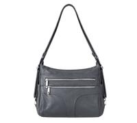Kitise Multi Zipper Multi Section Zip Pockets Shoulder Crossbody Handbag In Grey Grey