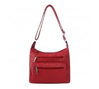 Kitise Multi Zipper Pockets Adjustable Crossbody Shoulder Handbag In Red Red